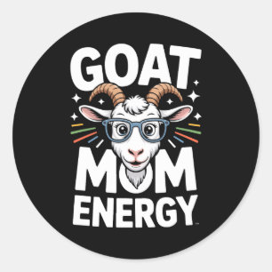 Sticker Rond Énergie de maman chèvre Gles Spectacle Amusement C