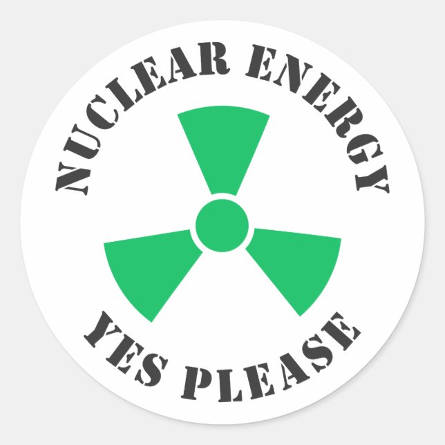 Sticker Rond Énergie nucléaire, oui, s'il vous plaît, énergie n (Devant)