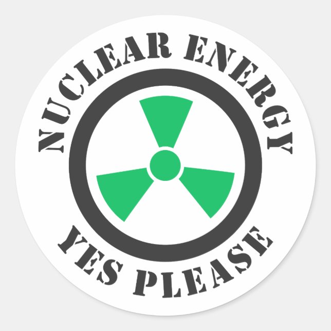 Sticker Rond Énergie nucléaire, oui, s'il vous plaît, énergie n (Devant)