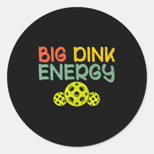 Sticker Rond Énergie retro grosse dink pickleball pickle ball d