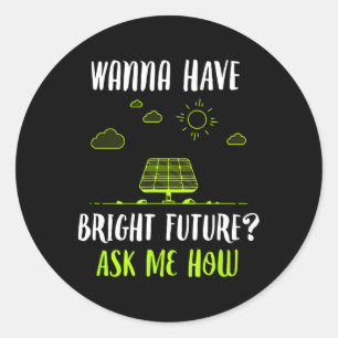 Sticker Rond Énergie solaire Panneaux solaires brillant Futur F