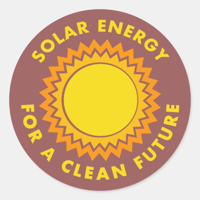 Sticker Rond Énergie Solaire Pour Un Avenir Propre (Devant)