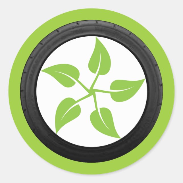 Sticker Rond Énergie verte propre (Devant)