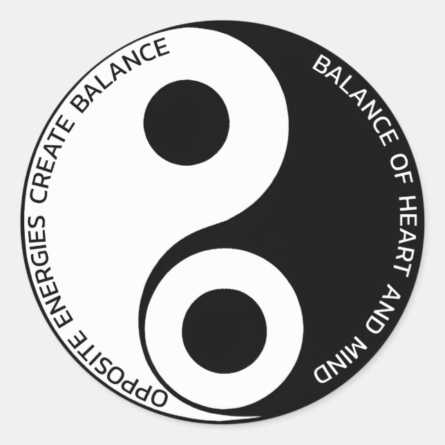Sticker Rond Énergies Opposées, Créer un équilibre Yin Yang (Devant)