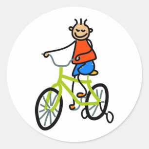 Sticker Rond Enfant à vélo