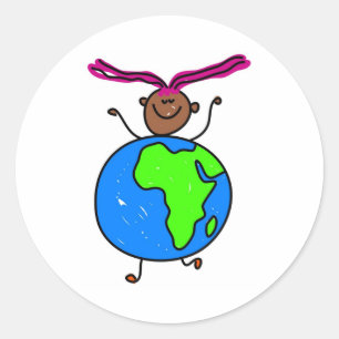 Sticker Rond Enfant africain