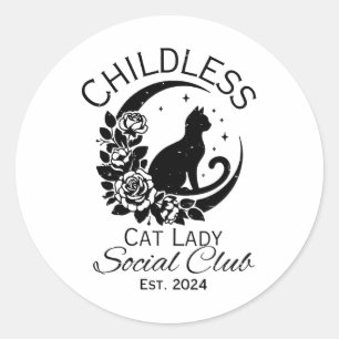 Sticker Rond Enfant Chat Lady Social Club Mème Chat Kamala Har