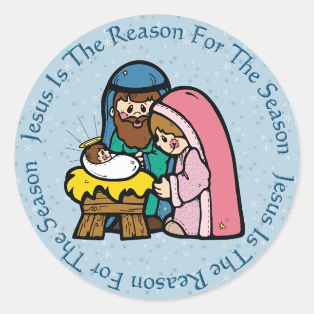 Sticker Rond Enfant Comme Manger / Jésus Raison (Devant)