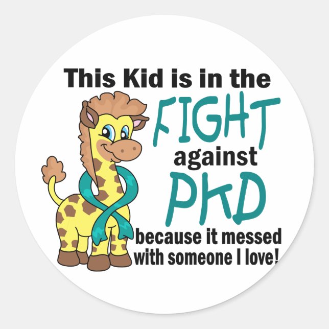 Sticker Rond Enfant dans la lutte contre le PKD (Devant)