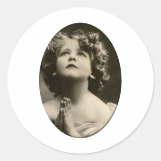 Sticker Rond Enfant dans la prière
