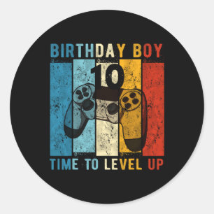 Sticker Rond Enfant De 10 Ans Garçon 10 Fois Jusqu'Au Niveau 10
