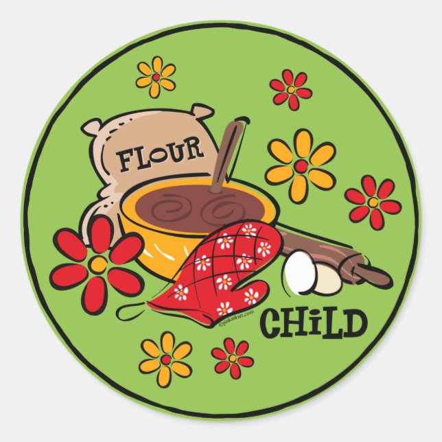 Sticker Rond Enfant de farine (Devant)
