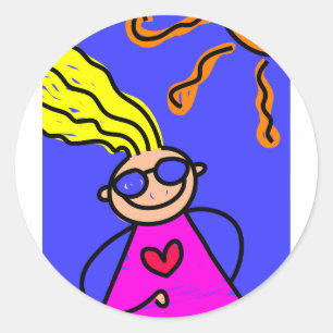 Sticker Rond Enfant d'été