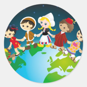 Sticker Rond Enfant du monde
