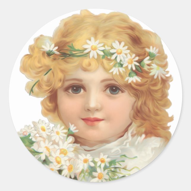 Sticker Rond Enfant du printemps (Devant)