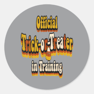 Sticker Rond Enfant en bas âge Halloween en formation pour alle