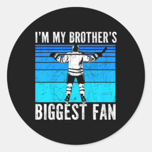 Sticker Rond Enfant hockey sur glace le plus grand fan de son f