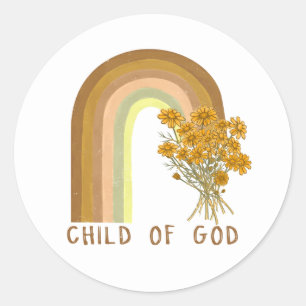 Sticker Rond Enfant inspirant Dieu mot art