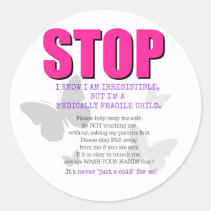 Sticker Rond Enfant médicalement fragile