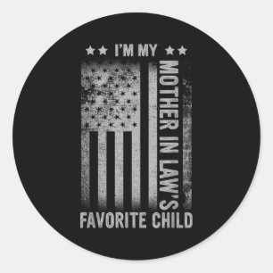 Sticker Rond Enfant préféré de la belle-mère, hommes drôles de