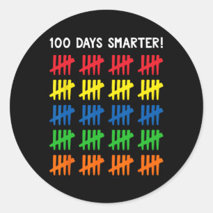 Sticker Rond Enfants 100 jours de l'école 100 marques Tally