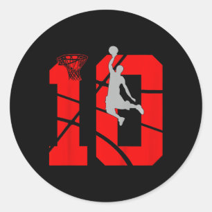 Sticker Rond Enfants 10 ans 10e Bysketbyll Anniversaire fête