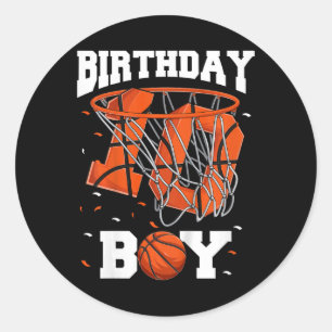 Sticker Rond Enfants 10e anniversaire Basketball Enfants