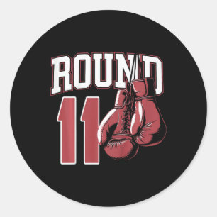 Sticker Rond Enfants 11 ans Boxer Anniversaire Party 11e annive