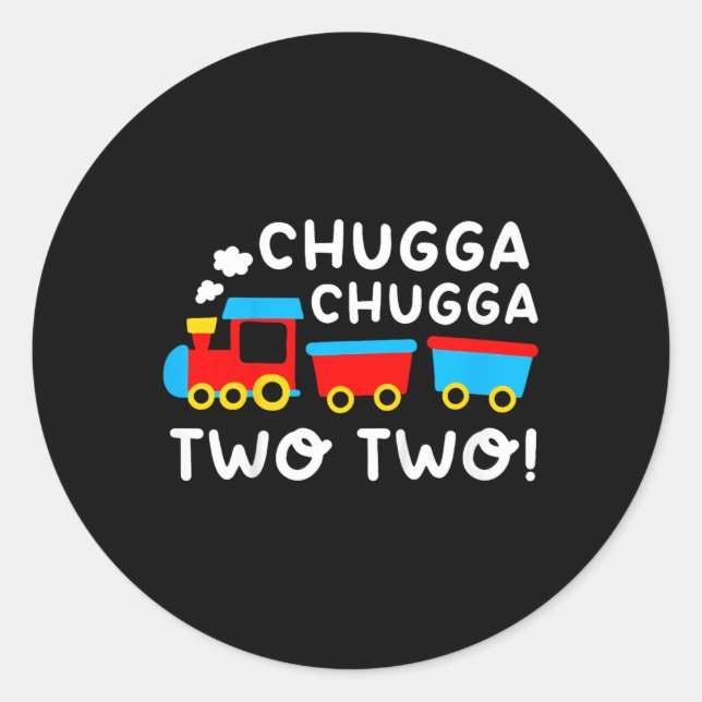 Sticker Rond Enfants 2e anniversaire Boy Train Chugga Chugga De (Devant)