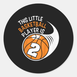 Sticker Rond Enfants 2e anniversaire Garçons Basketball Sport 2