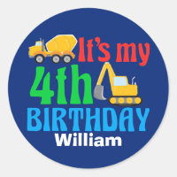 Enfants 4e anniversaire Boy Construction Véhicule