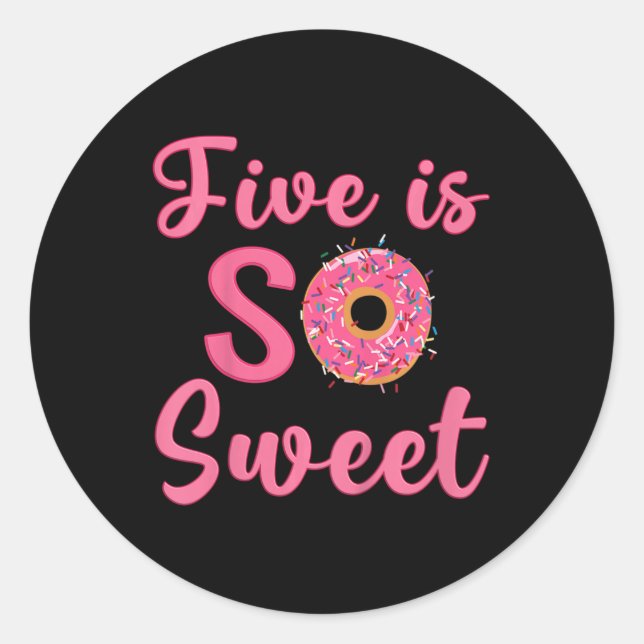 Sticker Rond Enfants 5e Donut Anniversaire fête 5 ans Sweet (Devant)