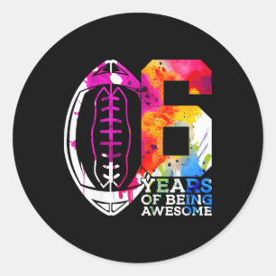Sticker Rond Enfants 6 ans d'être génial Football 6e anniversai