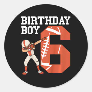 Sticker Rond Enfants 6 ans Garçon Joueur de football 6e Footbal