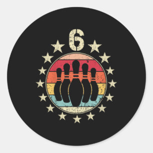 Sticker Rond Enfants 6e anniversaire Bowling 6 ans Bowling nais