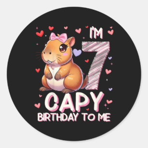 Sticker Rond Enfants 7 ans Capy Birthday To Me Girls 7th Birthd