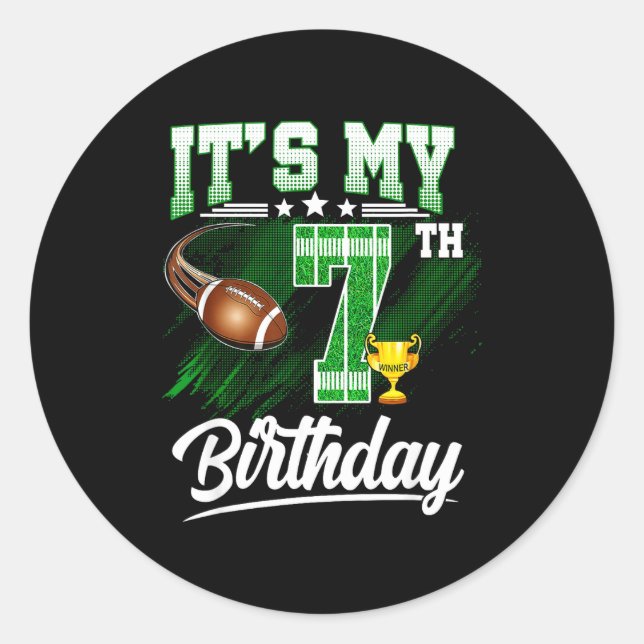 Sticker Rond Enfants 7 ans C'est mon 7ème anniversaire Thème Fo (Devant)