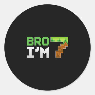Sticker Rond Enfants 7e anniversaire garçon frérot j'ai 7 ans g