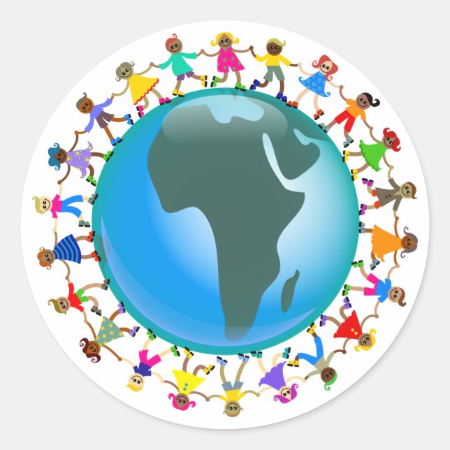 Sticker Rond Enfants africains (Devant)