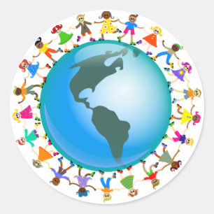 Sticker Rond Enfants américains