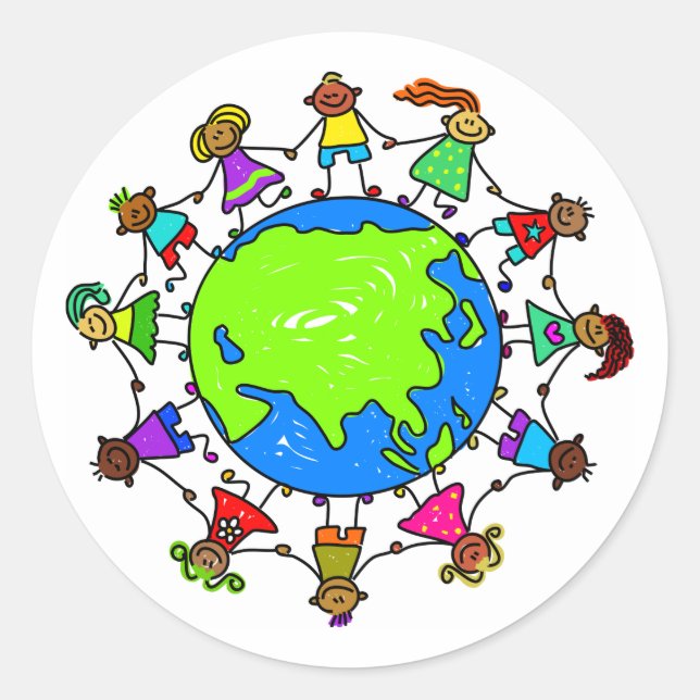 Sticker Rond Enfants asiatiques (Devant)