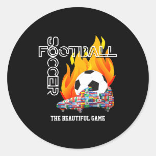 Sticker Rond Enfants Beau Jeu Monde Football T Shirt