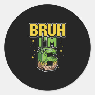 Sticker Rond Enfants Bruh C'est mon anniversaire Garçons Enfant