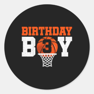 Sticker Rond Enfants Bysketbyll Joueur 3 ans Vieux garçon Byske