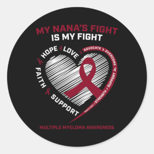 Sticker Rond Enfants Cancer Du Sang Nana Ma Lutte Myélome Multi
