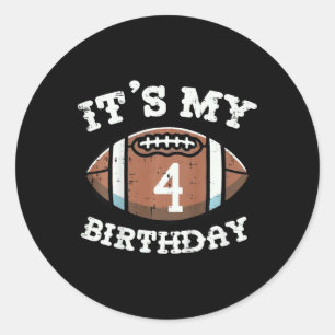 Sticker Rond Enfants C'Est Mon 4e Anniversaire Football América