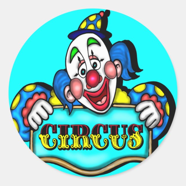 Sticker Rond Enfants Circus Clown T Chemises et cadeaux (Devant)