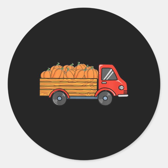Sticker Rond Enfants Citrouille Camion Lazy Halloween Costume G (Devant)
