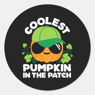 Sticker Rond Enfants Citrouille Patch Garçons Ou Filles Tombent