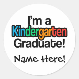 Sticker Rond Enfants colorés Diplôme de maternelle